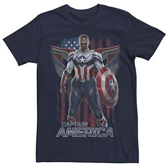 Men's Marvel Captain America The Falcon And The Winter Soldier Shield Cap Logo Tee