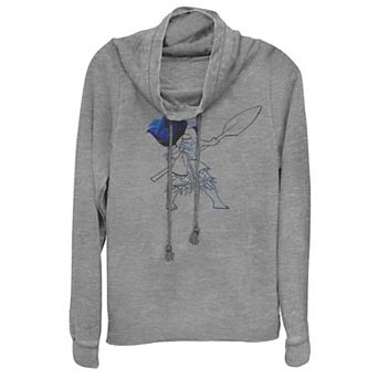 Disney's Moana° Juniors' Watercolor Print Cowlneck Graphic Lightweight Long Sleeve