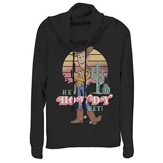 Disney / Pixar's Toy Story 4 Juniors' Woody "Hey Howdy Hey" Cowlneck Graphic Lightweight Long Sleeve