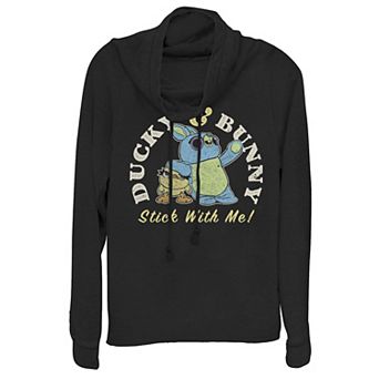Disney / Pixar's Toy Story 4 Ducky And Bunny Stick With Me Juniors' Cowlneck Graphic Lightweight Long Sleeve