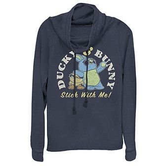 Disney / Pixar's Toy Story 4 Ducky And Bunny Stick With Me Juniors' Cowlneck Graphic Lightweight Long Sleeve