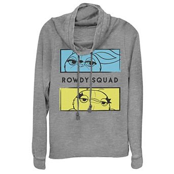 Disney / Pixar's Toy Story 4 Juniors' Ducky & Bunny Rowdy Squad Panels Cowlneck Graphic Lightweight Long Sleeve