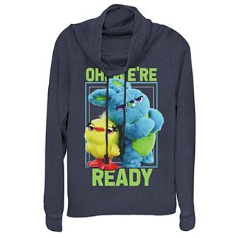 Disney / Pixar's Toy Story 4 Juniors' Ducky & Bunny Oh, We're Ready Cowlneck Graphic Lightweight Long Sleeve