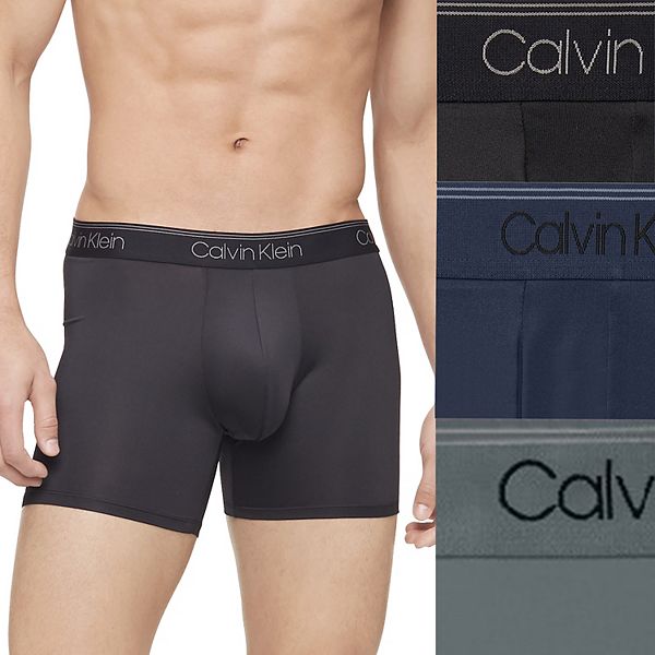 One Calvin Klein Men's 3 Pack Boxer Briefs Microfiber Mesh Various Colors  Size L