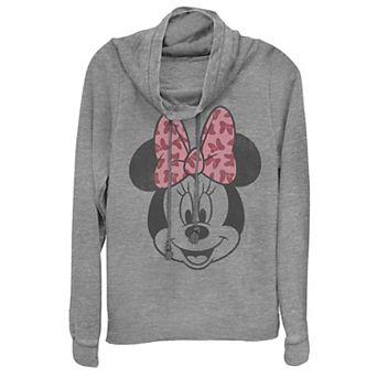 Disney's Minnie Mouse Juniors' Cowlneck Graphic Lightweight Long Sleeve