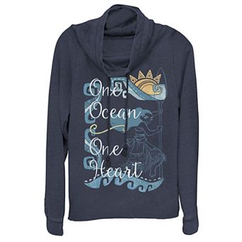 Disney's Moana One Heart Juniors' Cowlneck Graphic Lightweight Long Sleeve