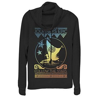 Disney's Moana Epic Journeys Juniors' Cowlneck Graphic Lightweight Long Sleeve