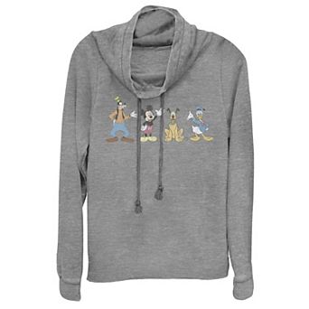Disney's Mickey Mouse Juniors' Group Cowlneck Graphic Lightweight Long Sleeve