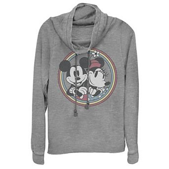 Disney's Mickey And Friends Juniors' Retro Cowlneck Graphic Lightweight Long Sleeve