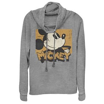 Disney's Mickey Mouse Juniors' Modern Cowlneck Graphic Lightweight Long Sleeve