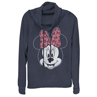Disney's Mickey Mouse Juniors' Modern Cowlneck Graphic Lightweight Long Sleeve