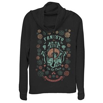 Disney / Pixar's Coco Ernesto Remember Me Juniors' Cowlneck Graphic Lightweight Long Sleeve