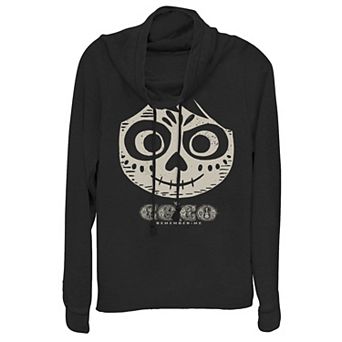 Disney / Pixar's Coco Miguel Skeleton Face Juniors' Cowlneck Graphic Lightweight Long Sleeve