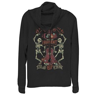 Disney / Pixar's Coco Juniors' Skeletons Cowlneck Graphic Lightweight Long Sleeve
