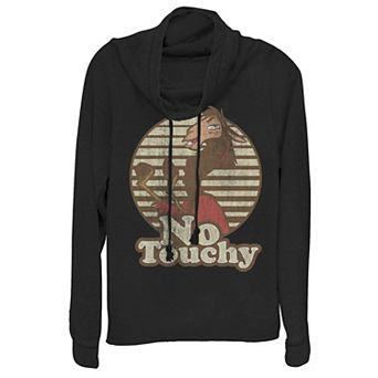 Disney's Emperor's New Groove Kuzco Llama No Touchy Juniors' Cowlneck Graphic Lightweight Long Sleeve