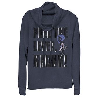 Disney's Emperor's New Groove Pull The Lever Yzma Juniors' Cowlneck Graphic Lightweight Long Sleeve