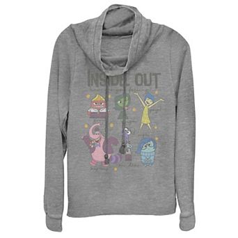 Disney / Pixar's Inside Out Juniors' How Are You Feeling Group Cowlneck Graphic Lightweight Long Sleeve