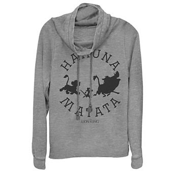 Disney's Lion King Juniors' Hakuna Matata Cowlneck Graphic Lightweight Long Sleeve