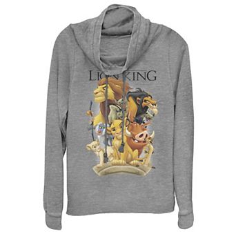 Disney's Lion King Juniors' Pride Land Characters Cowlneck Graphic Lightweight Long Sleeve