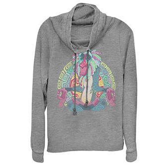 Disney's Lion King Rafiki Meditation Juniors' Cowlneck Graphic Lightweight Long Sleeve