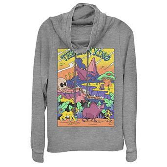 Disney's Lion King Juniors' Legend Colorful Cowlneck Graphic Lightweight Long Sleeve