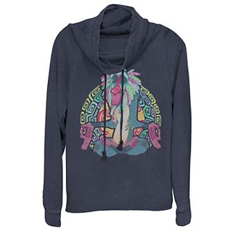 Disney's Lion King Rafiki Meditation Juniors' Cowlneck Graphic Lightweight Long Sleeve