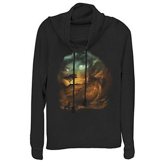 Disney's Lion King Juniors' Birth Of A King Cowlneck Graphic Lightweight Long Sleeve