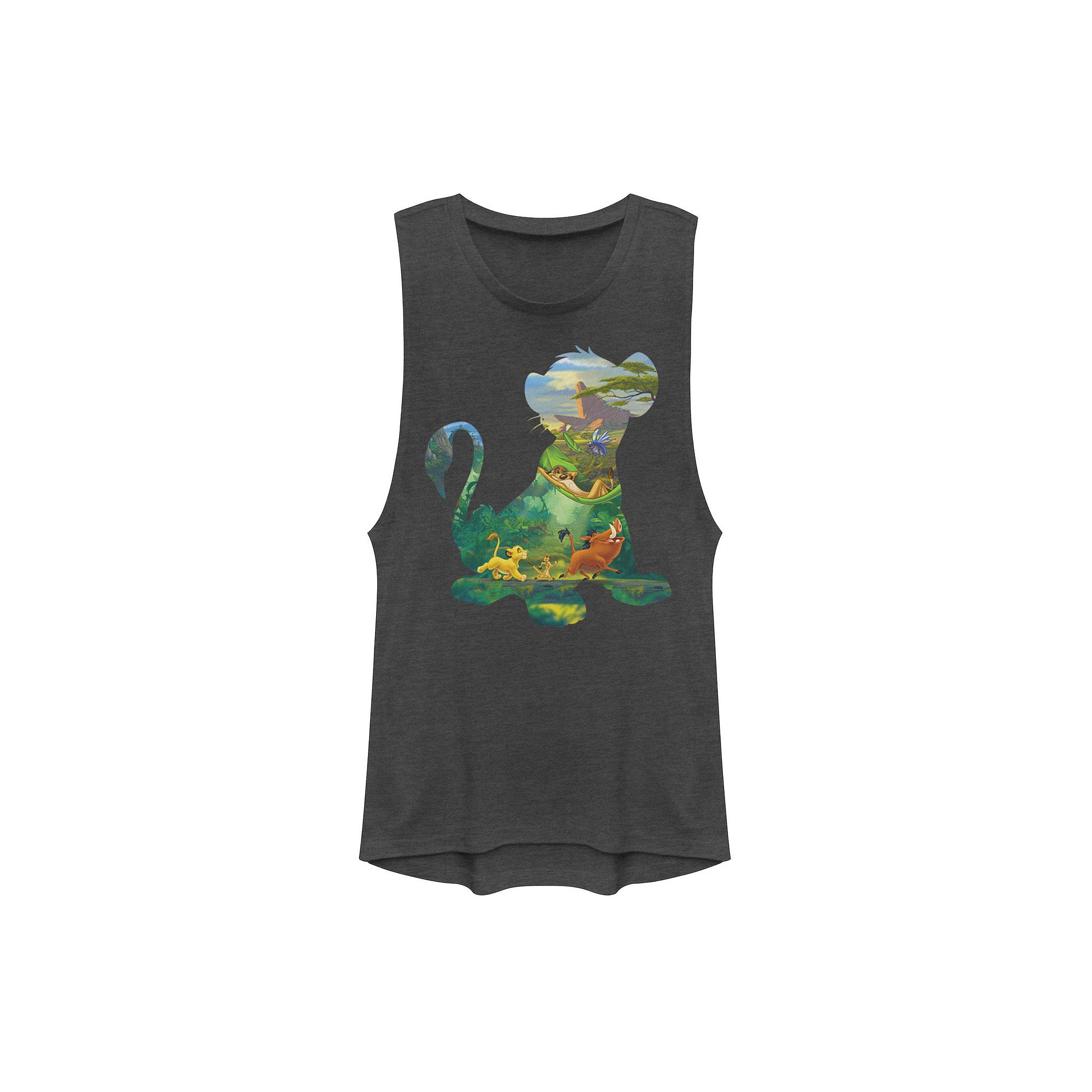 Disneys The Lion King Juniors Simba Silhouette Muscle Tank Top, Girls, S