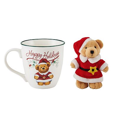 Pfaltzgraff Winterberry Santa Bear Mug with Ornament