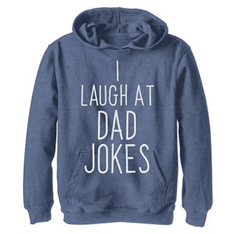 Boys 8-20 I Laugh at Dad Jokes Kid's Father's Day Humor Hoodie