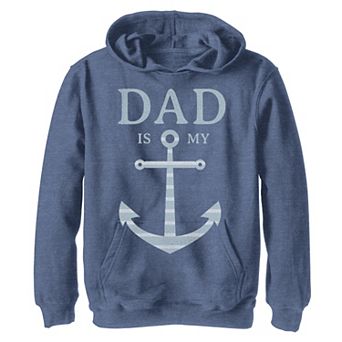Boys 8-20 Dad is my Anchor Nautical Kid's Father's Day Hoodie