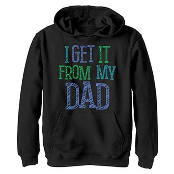 Boys 8-20 I Get It From My Dad Purple & Blue Kid's Father's Day Hoodie