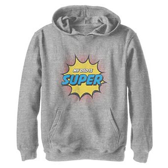 Boys 8-20 My Dad is SUPER Comic Kid's Father's Day Hoodie