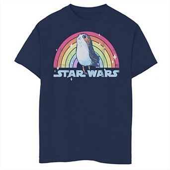 Boys 8-20 Star Wars Porg Sparkling Rainbow Portrait Graphic Tee