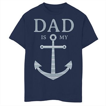 Boys 8-20 Dad is my Anchor Nautical Kid's Father's Day Graphic Tee