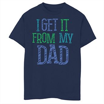 Boys 8-20 I Get It From My Dad Purple & Blue Kid's Father's Day Graphic Tee