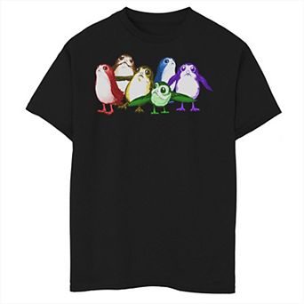 Boys 6-20 Star Wars Rainbow Porg Sketch Group Portrait Graphic Tee