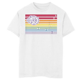 Boys 6-20 Star Wars Rainbow Fight Scene Stripes Graphic Tee