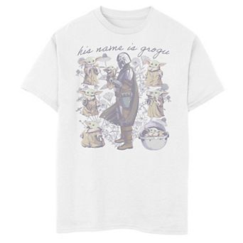 Boys 6-20 Star Wars The Mandalorian His Name Is Grogu Water Color Graphic Tee