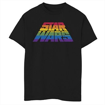 Boys 6-20 Star Wars Gradient Striped Stretched Logo Graphic Tee