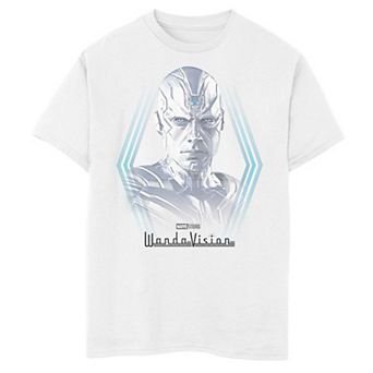Boys 8-20 Marvel WandaVision Vision White Appearance Portrait Graphic Tee
