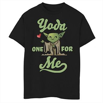 Boys 6-20 Star Wars Yoda One For Me Geen Hue Text Graphic Tee