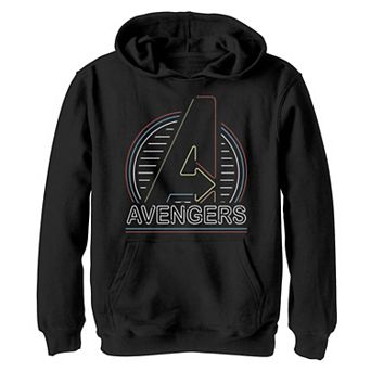 Boys 8-20 Marvel Avengers Thin Neon Stripes Logo Hoodie