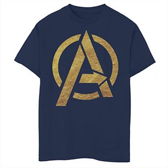Boys 8-20 Marvel Avengers Gold Foil Chest Logo Tee
