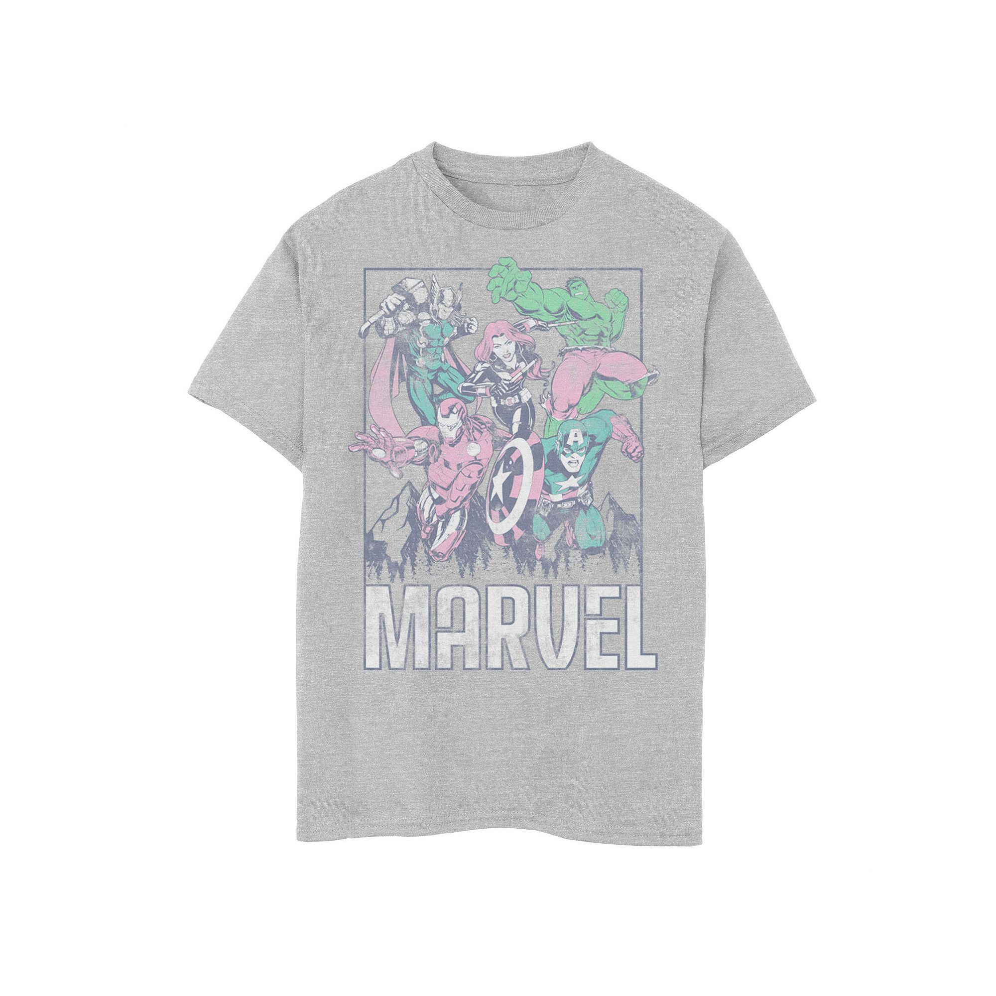 Boys 8-20 Marvel The Avengers Retro Action Framed Portrait Tee, Boys, Size