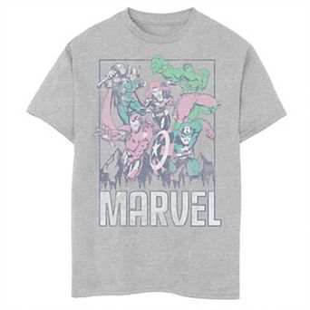 Boys 8-20 Marvel The Avengers Retro Action Framed Portrait Tee