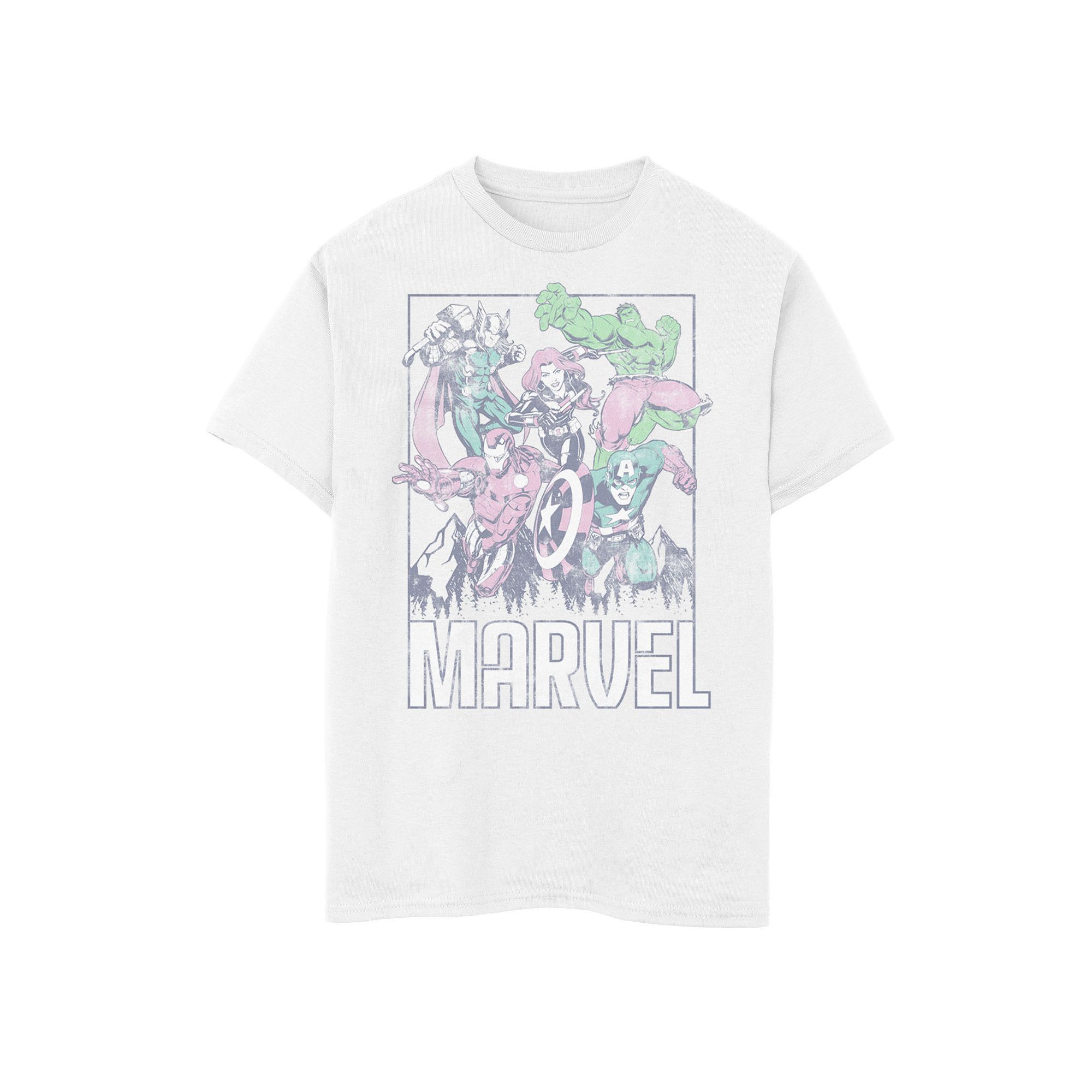 Boys 8-20 Marvel The Avengers Retro Action Framed Portrait Tee, Boys, Size