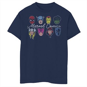Boys 8-20 Marvel Comics Retro Heroes Headshot Stack Tee