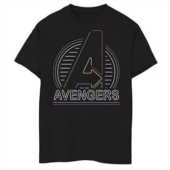 Boys 8-20 Marvel Avengers Thin Neon Stripes Logo Tee