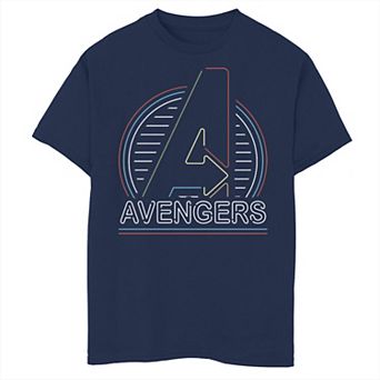 Boys 8-20 Marvel Avengers Thin Neon Stripes Logo Tee